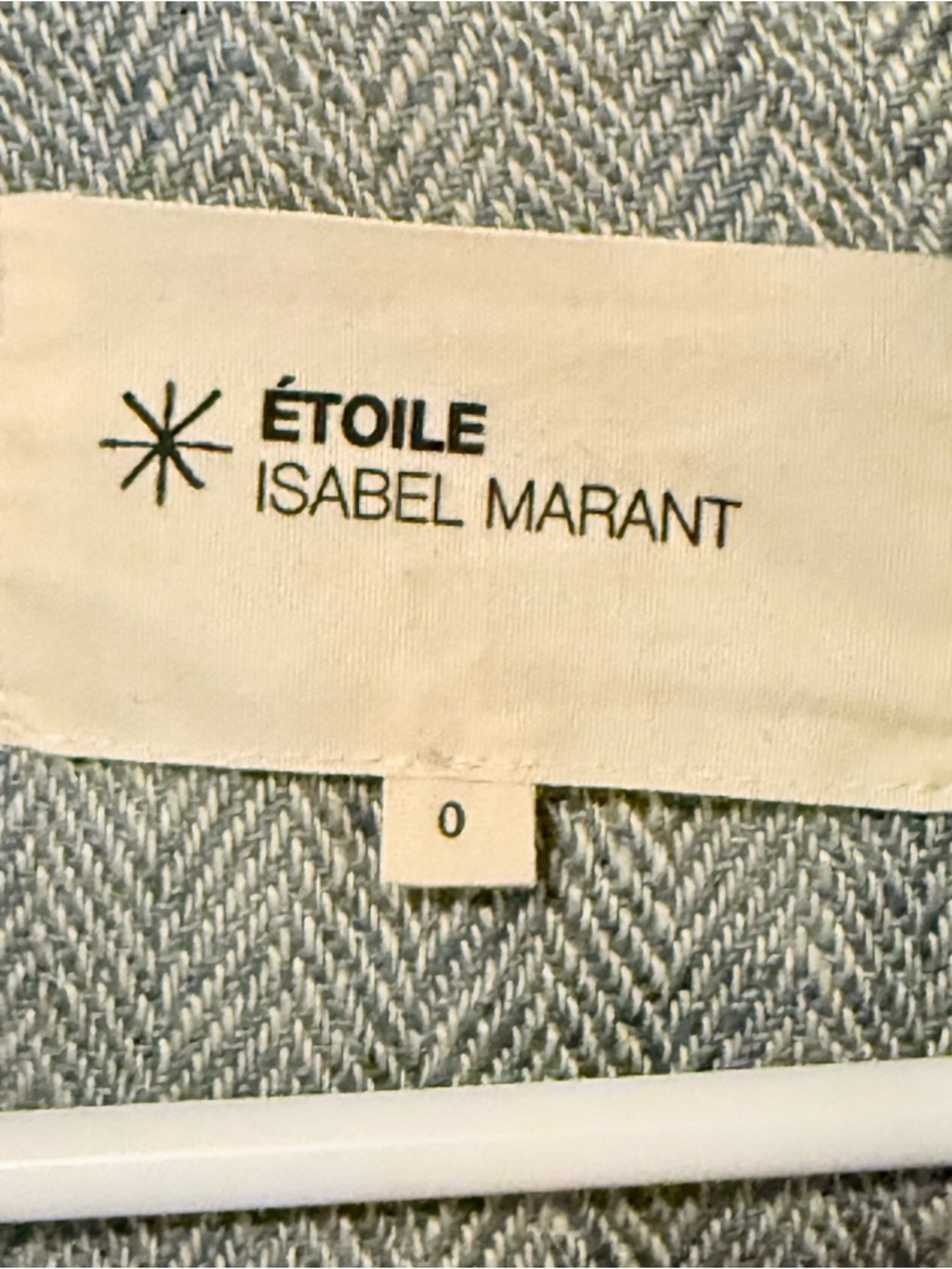 Isabel Marant Light Gray-blue Herringbone Single-Button Blazer - Picture 2 of 5